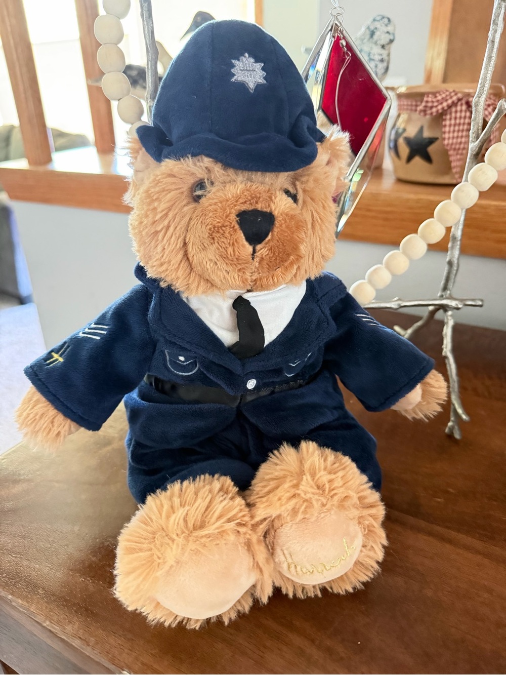 Harrods Plush Bobby Bear in Navy Blue Uniform.